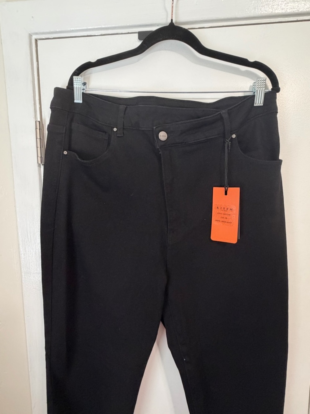 Risen High Rise Crossover Loose Ankle Skinny Jeans - Picture 2 of 12